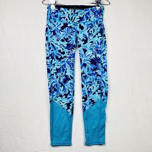 Lilly Pulitzer Weekender Midi Legging Bright Navy "In Too Deep"‎ Luxletic XS 24"